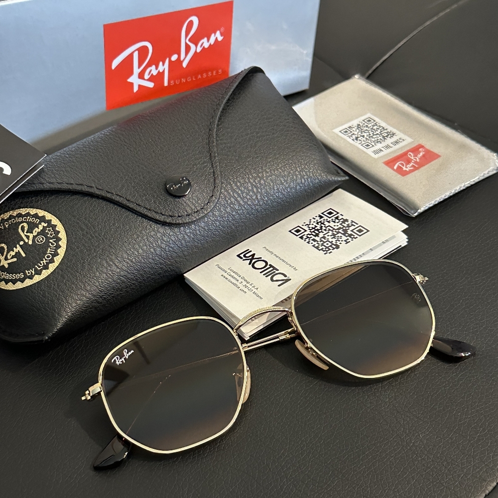 Like New Rayban Hexagonal Rb3548 Gradient Brown L… - image 7